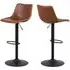 Ocala Bar Stools with Swivel Function - Brandy, PU Leather