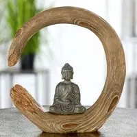 Ocala Buddha Sculpture - Grey, Polyresin