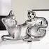 Ocala Cat 1 Sculpture - Silver, Polyresin