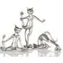 Ocala Cat Aerobic Sculpture - Silver, Polyresin