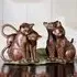 Ocala Cat Couple Sitting Sculpture - Brown, Polyresin