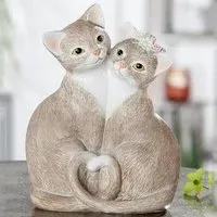 Ocala Cat Nala And Nico Sculpture - Brown, Polyresin