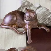 Ocala Cat Sitting Sculpture - Brown, Polyresin