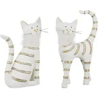 Ocala Cat Smile Sculpture Large - White, Polyresin