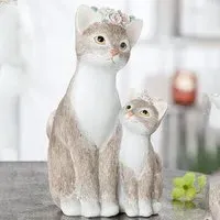 Ocala Cat With Child Nala Sculpture - Brown, Polyresin