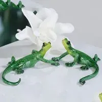 Ocala Charly Small Lizard Sculpture - Green, Polyresin