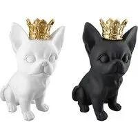 Ocala Chihuahua Roxy Sculpture - Black and White, Polyresin