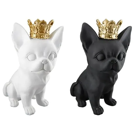 Ocala Chihuahua Roxy Sculpture - Black and White, Polyresin image