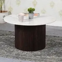 Ocala Coffee Table - White, Dark Mahogany
