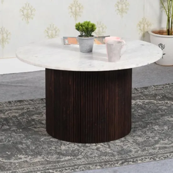 Ocala Coffee Table - White, Dark Mahogany