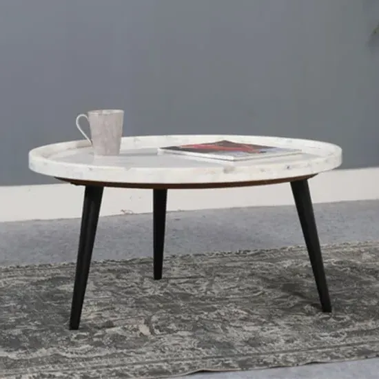 Ocala Coffee Table - White, Marble