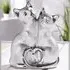 Ocala Couple Of Cats Sculpture - Silver, Polyresin