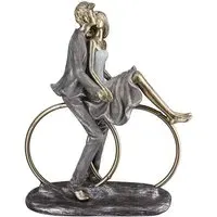 Ocala Couple On Rings Sculpture - Gold, Polyresin