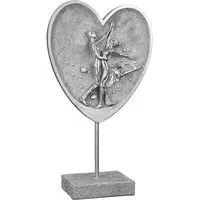 Ocala Dancing Couple Heart Sculpture - Silver, Polyresin
