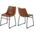 Ocala Dining Chairs Set of 2 - Brandy, PU Leather