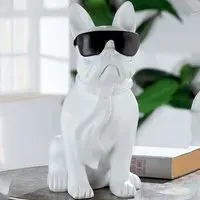 Ocala Dog Sitting Sculpture - White, Polyresin