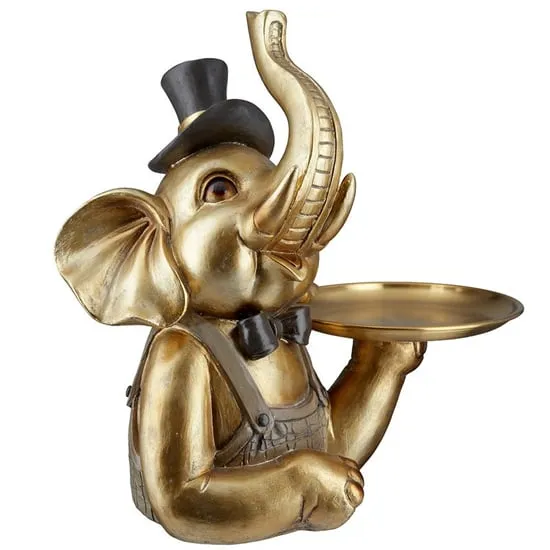 Ocala Elephant Maroni II Sculpture - Gold, Polyresin