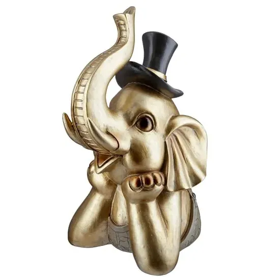 Ocala Elephant Maroni III Sculpture - Gold, Polyresin