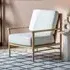 Ocala Fabric Armchair with Wooden Frame - Cream