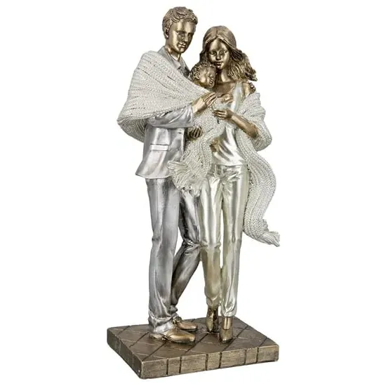 Ocala Family Happiness Sculpture II - Gold, Polyresin image