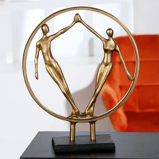 Ocala Hand In Hand Sculpture - Gold, Aluminium image