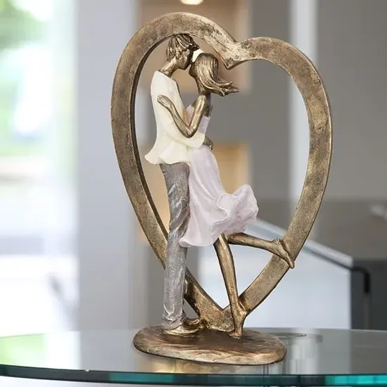 Ocala Heart Sculpture - Gold, Polyresin