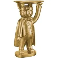 Ocala Hero Dog Sculpture with Tray - Gold, Polyresin