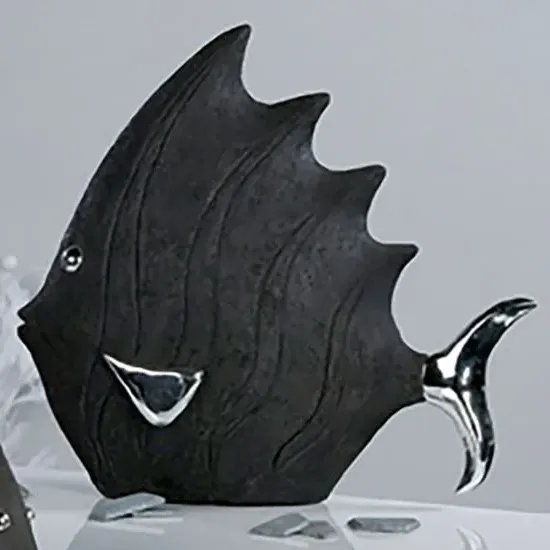 Ocala Large Fish Sculpture - Black, Polyresin