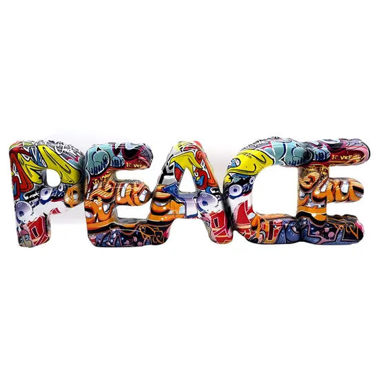 Ocala Lettering Peace Art Sculpture - Multicolour, Polyresin product