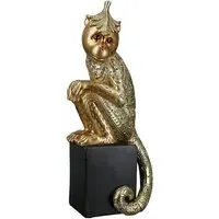 Ocala Little Monkey I Sculpture - Gold, Polyresin