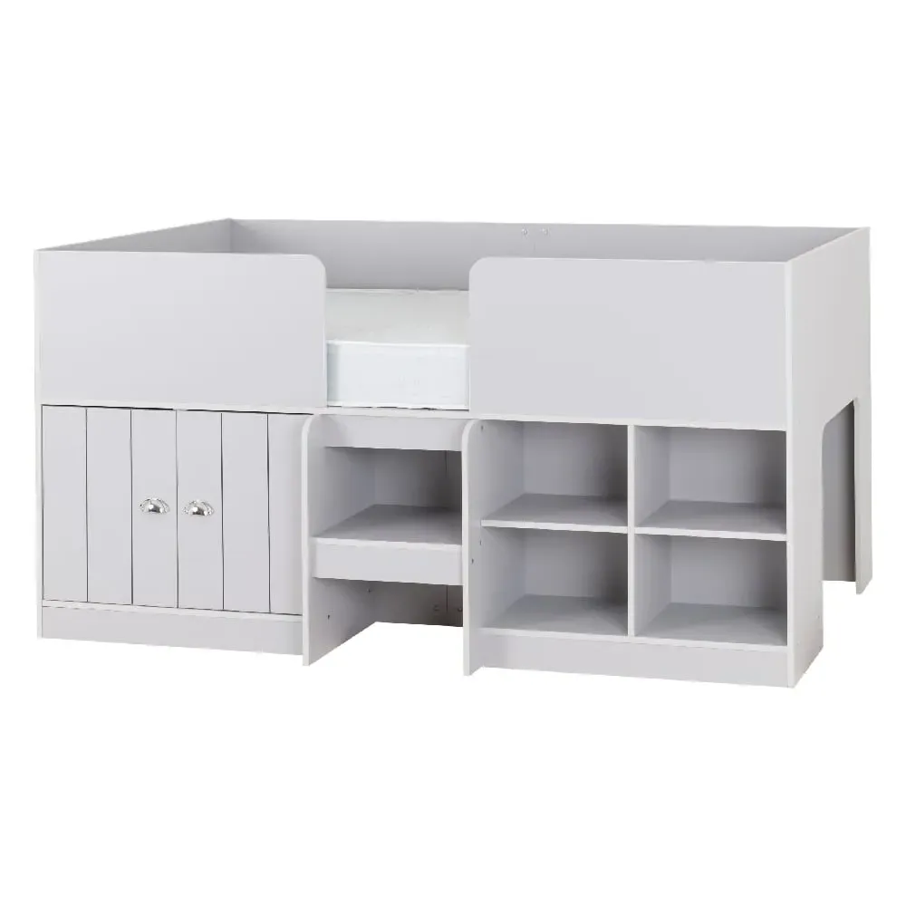 Ocala Low Sleeper Bed with Storage - Dove Grey