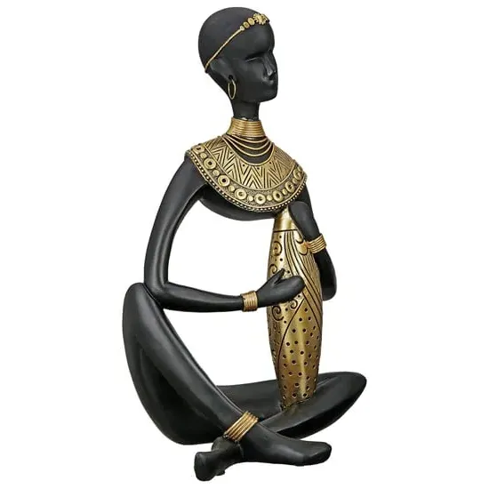 Ocala Polyresin Amari II Sculpture - Black, Gold