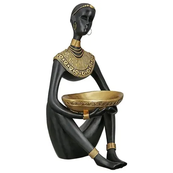 Ocala Polyresin Amari III Sculpture - Black, Gold