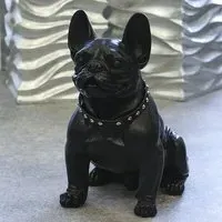 Ocala Polyresin Bulldog Sculpture - Matt Black