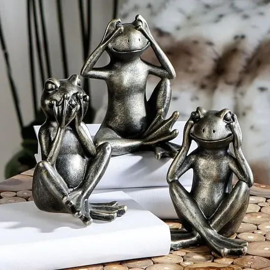 Ocala Polyresin Frog Randy Anti Sculpture - Champagne image