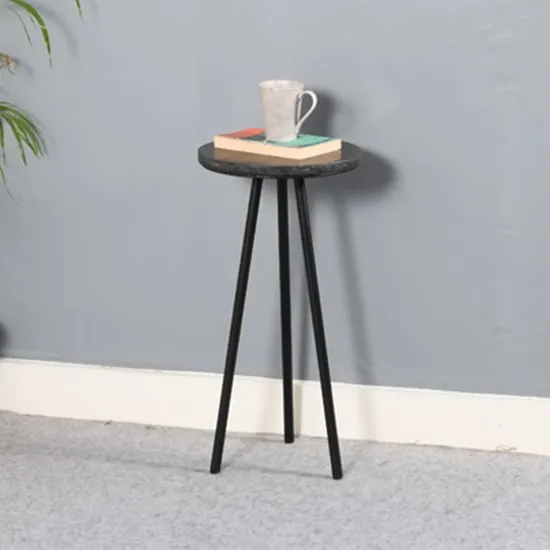 Ocala Side Table - Black, Marble image