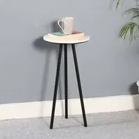 Ocala Side Table - White, Marble