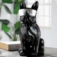 Ocala Sitting Dog Sculpture - Black, Polyresin alternate view
