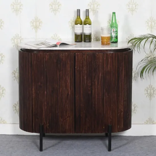 Ocala Small Sideboard with 4 Doors - White, Dark Mahogany