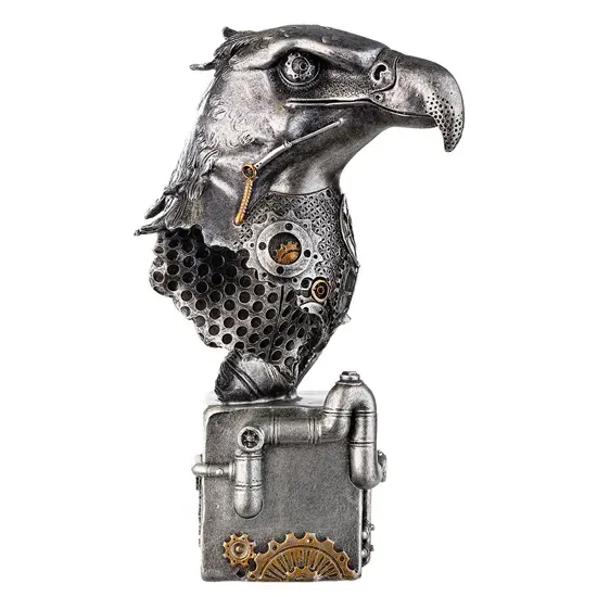 Ocala Steampunk Eagle Sculpture - Silver, Polyresin product