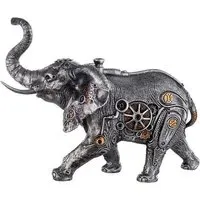 Ocala Steampunk Elephant Sculpture - Silver, Polyresin