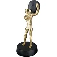 Ocala Strong Man One Sculpture - Gold, Aluminium
