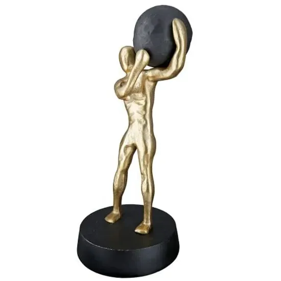 Ocala Strong Man One Sculpture - Gold, Aluminium