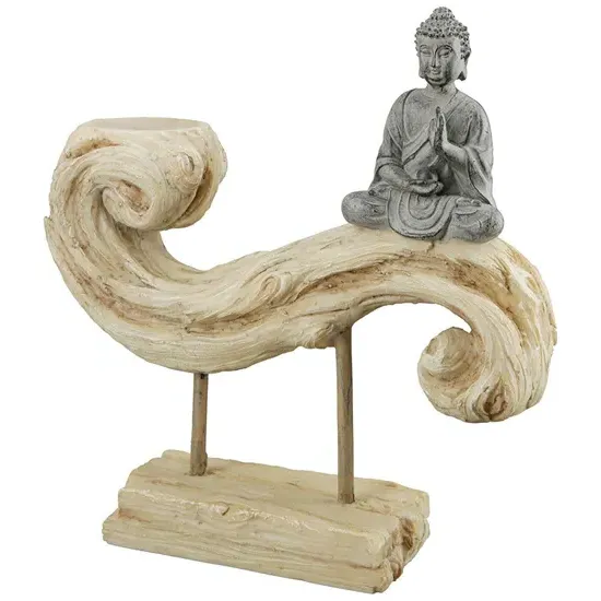 Ocala Tealight Buddha Sculpture - Grey, Polyresin image