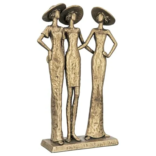Ocala Three Divas Sculpture - Gold, Polyresin image