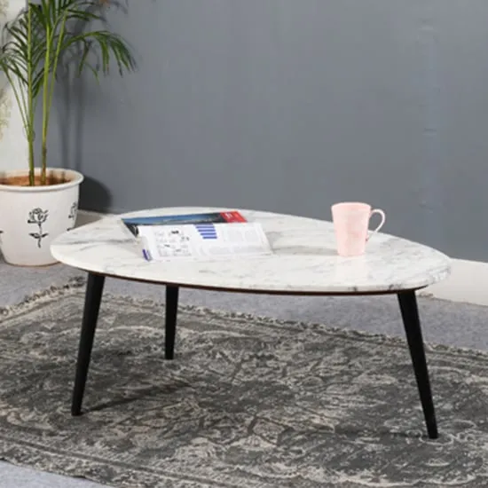 Ocala Triangle Coffee Table - White, Marble