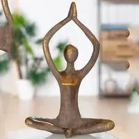 Ocala Yoga Woman III Sculpture - Brown, Polyresin
