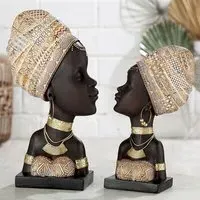 Ocala Zola with Headscarf Sculpture - Multicolour, Polyresin