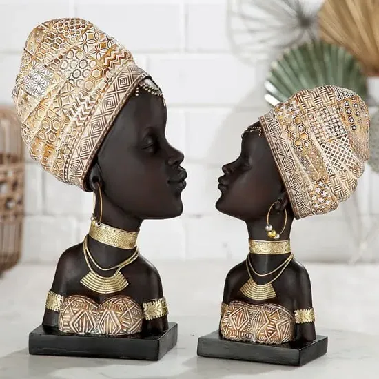 Ocala Zola with Headscarf Sculpture - Multicolour, Polyresin