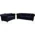 Oceanside 3+2 Seater Sofa Set - Black, Velvet